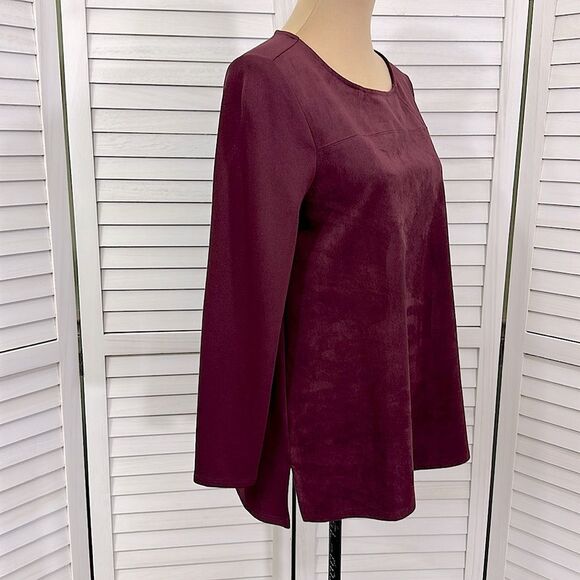 Chico's Tunic Size 1P Size 8P Faux Sueded Front Long Sleeve NWOT - Picture 6 of 16
